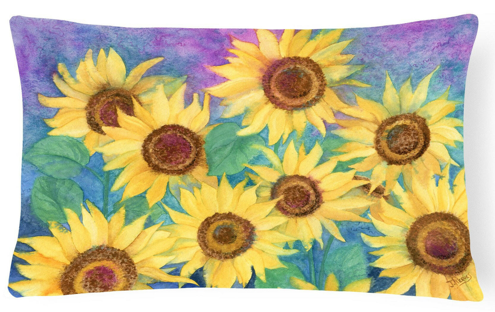 Sunflowers and Purple Fabric Decorative Pillow IBD0247PW1216 by Caroline's Treasures