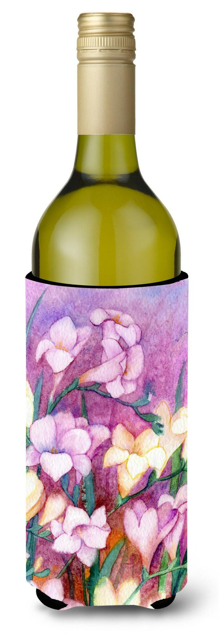 Freesias Wine Bottle Beverage Insulator Hugger IBD0249LITERK by Caroline&#39;s Treasures