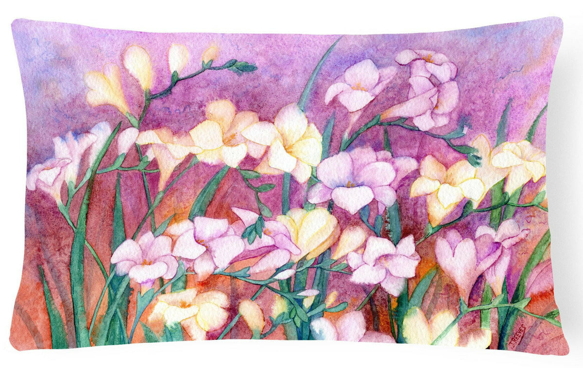 Freesias Fabric Decorative Pillow IBD0249PW1216 by Caroline&#39;s Treasures