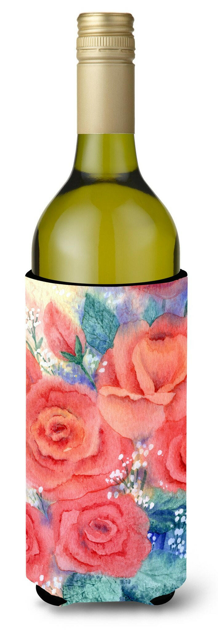 Roses Wine Bottle Beverage Insulator Hugger IBD0251LITERK by Caroline&#39;s Treasures