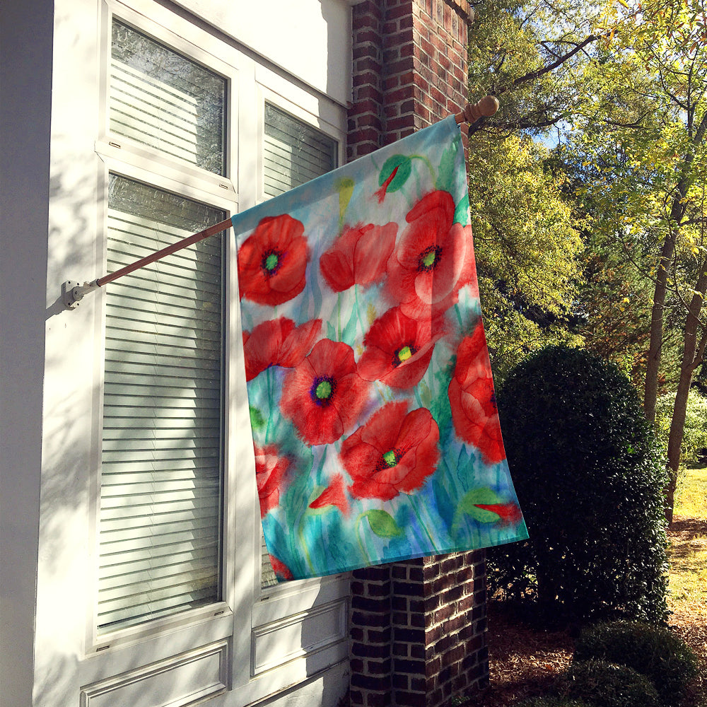 Poppies Flag Canvas House Size IBD0258CHF  the-store.com.