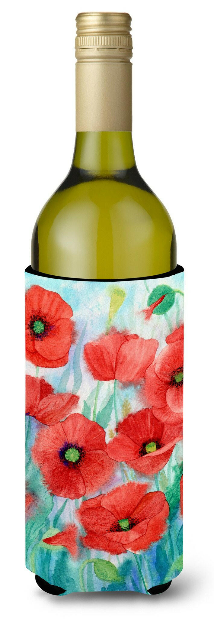Poppies Wine Bottle Beverage Insulator Hugger IBD0258LITERK by Caroline's Treasures