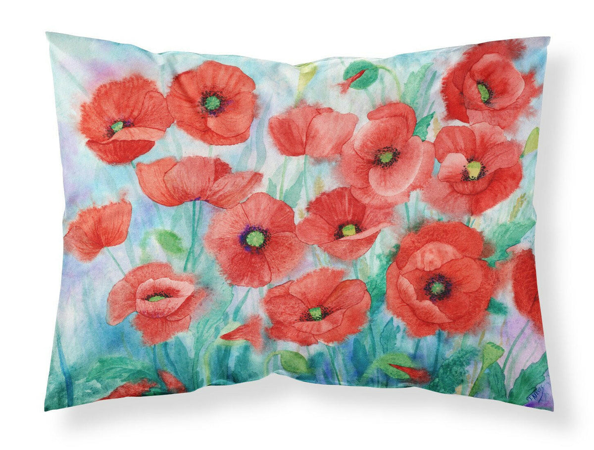 Poppies Fabric Standard Pillowcase IBD0258PILLOWCASE by Caroline&#39;s Treasures