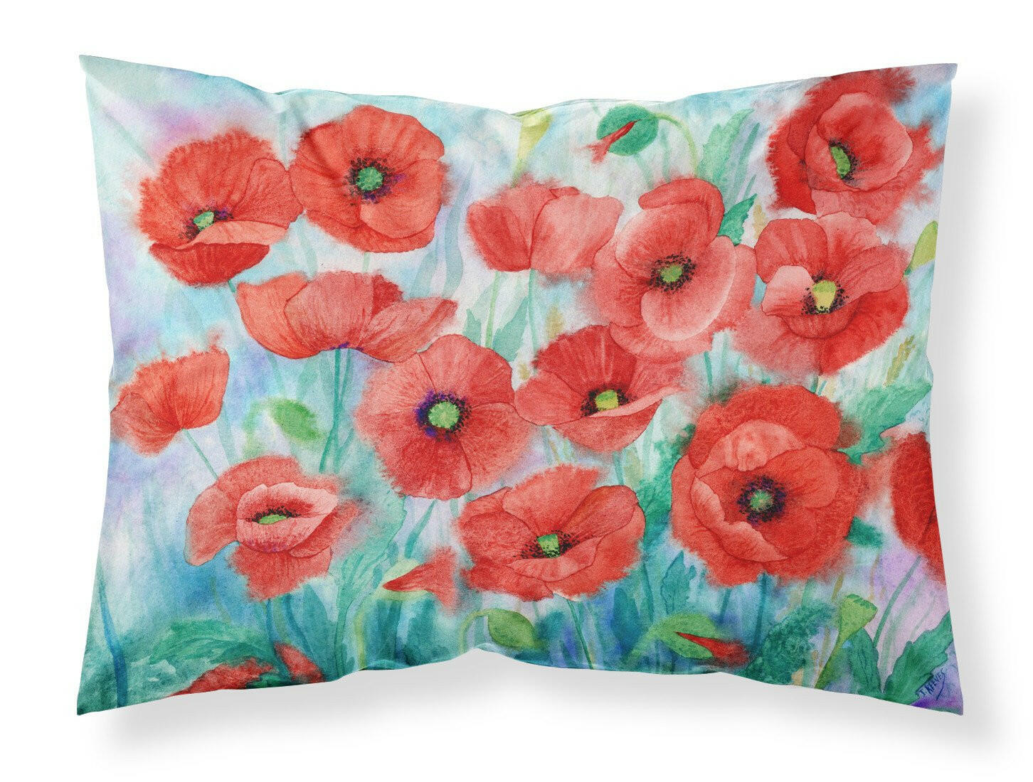 Poppies Fabric Standard Pillowcase IBD0258PILLOWCASE by Caroline's Treasures