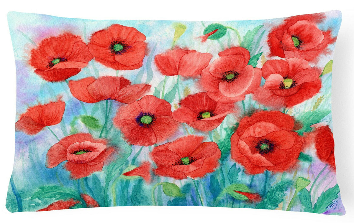 Poppies Fabric Decorative Pillow IBD0258PW1216 by Caroline&#39;s Treasures