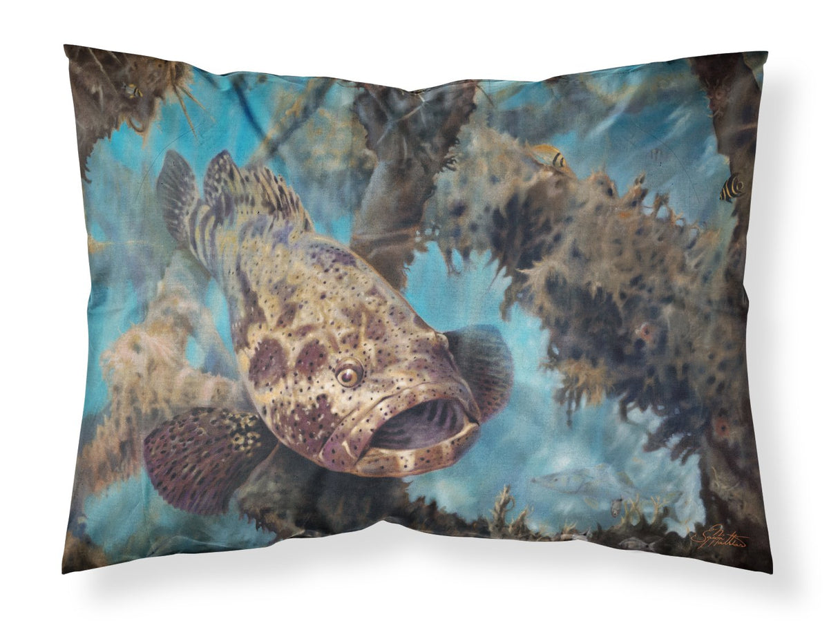 Golden Goliath Grouper Fabric Standard Pillowcase JMA2003PILLOWCASE by Caroline&#39;s Treasures