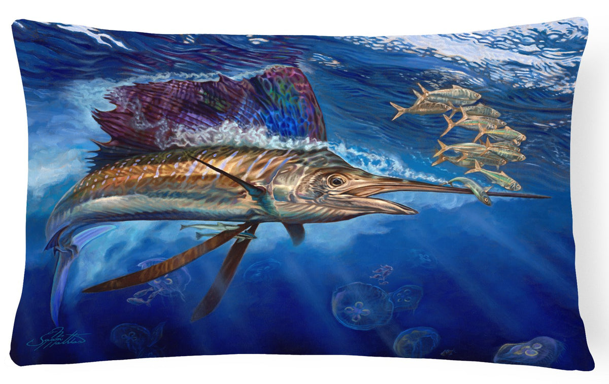 Majesty Sailfish Canvas Fabric Decorative Pillow JMA2010PW1216 by Caroline&#39;s Treasures