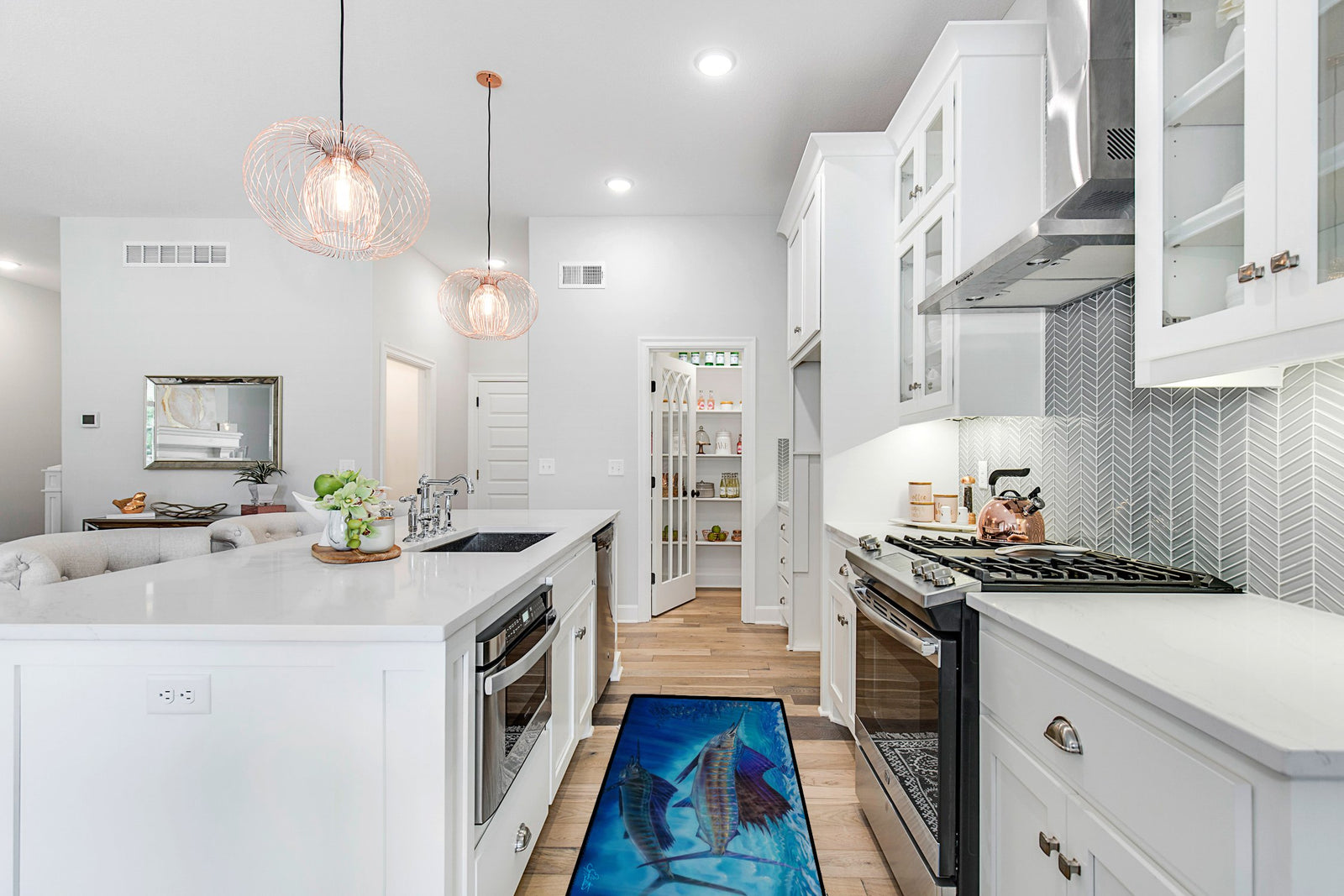 Caroline's Treasures Wide Open Sailfish Floor Runner Mats – 28x58 Indoor/Outdoor Rugs with Artistic Design | Made in the USA JMA2011HRM2858