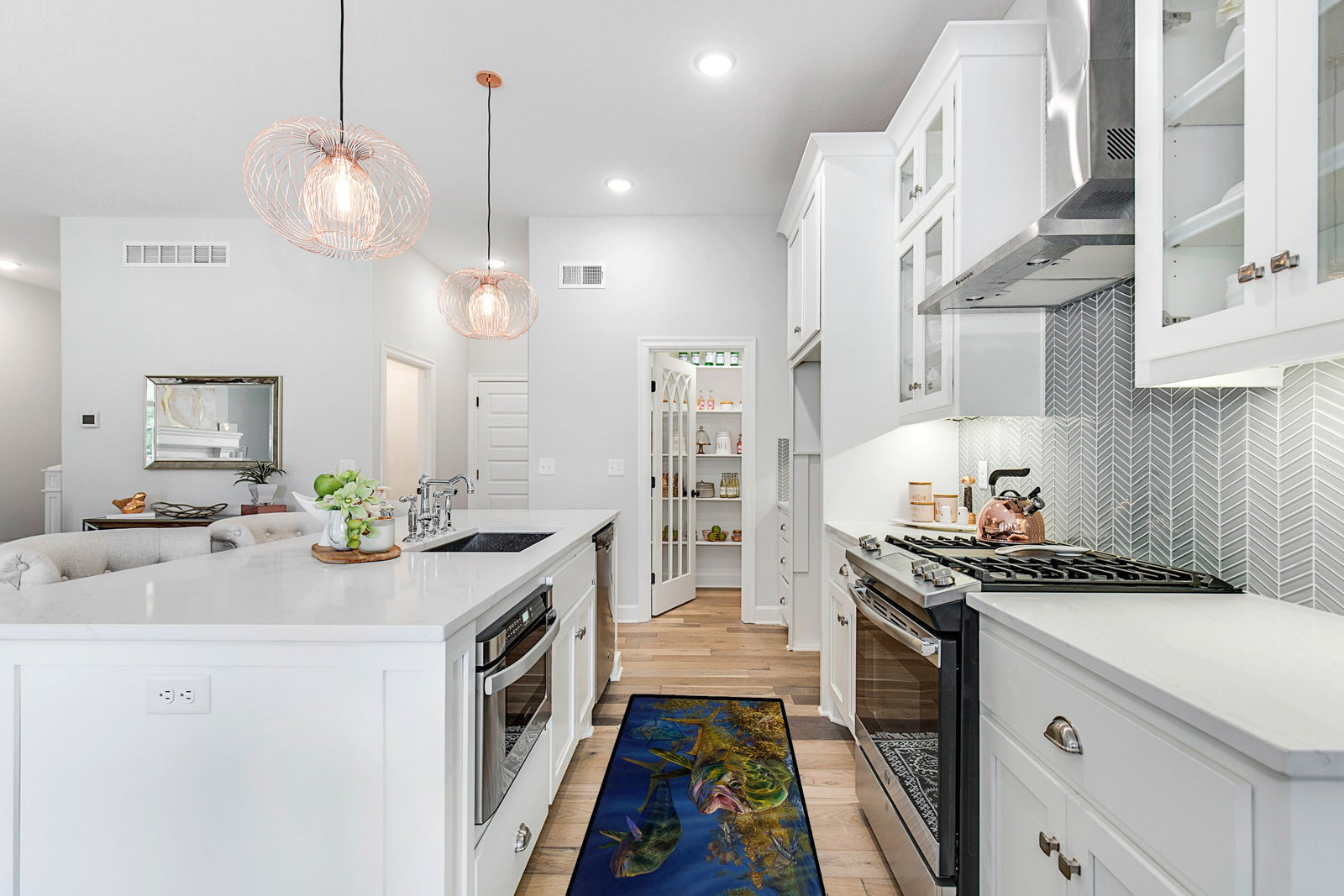 Caroline's Treasures Seaweed Salad Mahi Floor Runner Mats – 28x58 Indoor/Outdoor Rugs with Artistic Design | Made in the USA JMA2013HRM2858