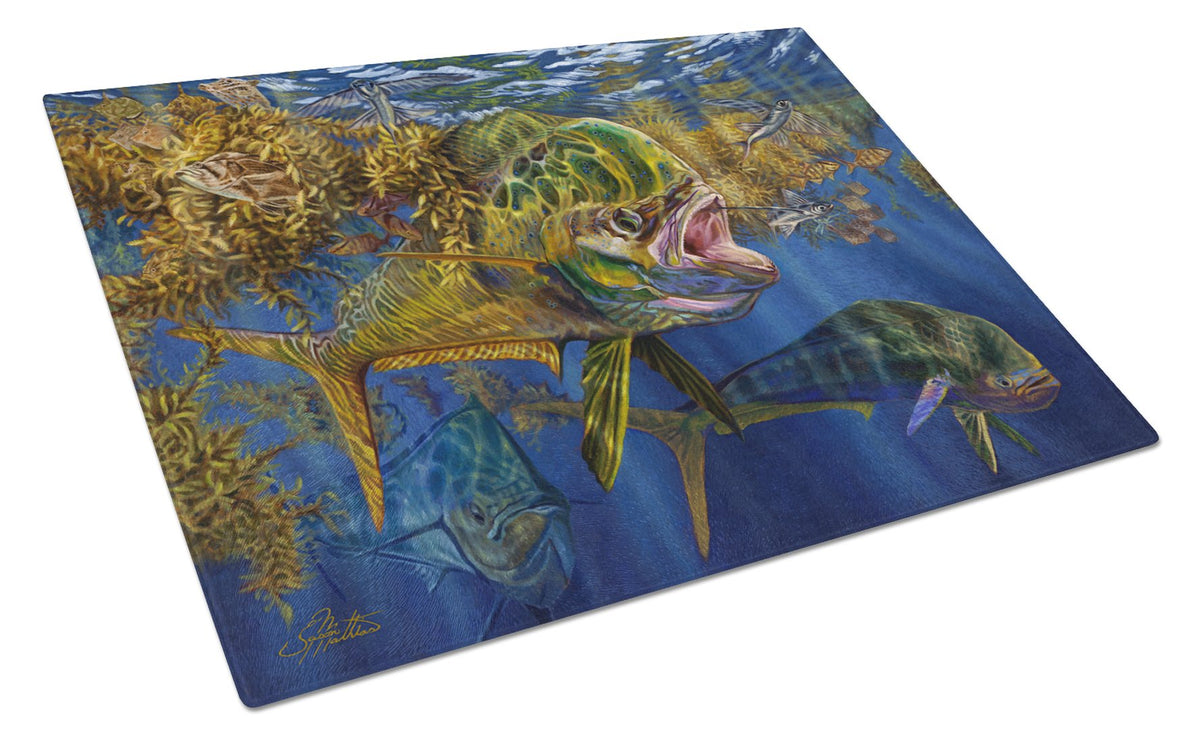 Seaweed Salad Mahi Glass Cutting Board Large JMA2013LCB by Caroline&#39;s Treasures