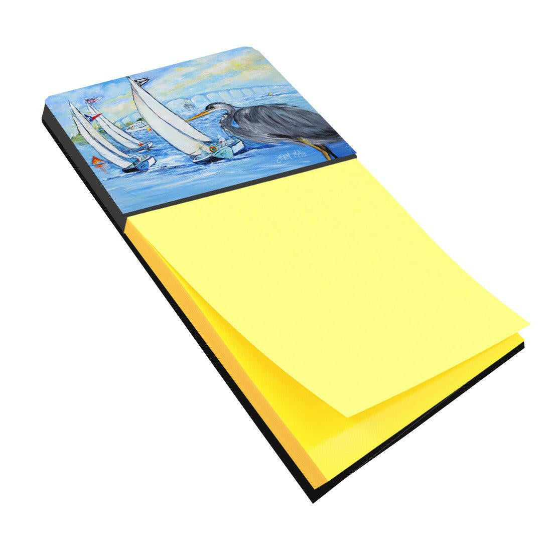 Blue Heron Sailboats Dog River Bridge Sticky Note Holder JMK1001SN by Caroline&#39;s Treasures