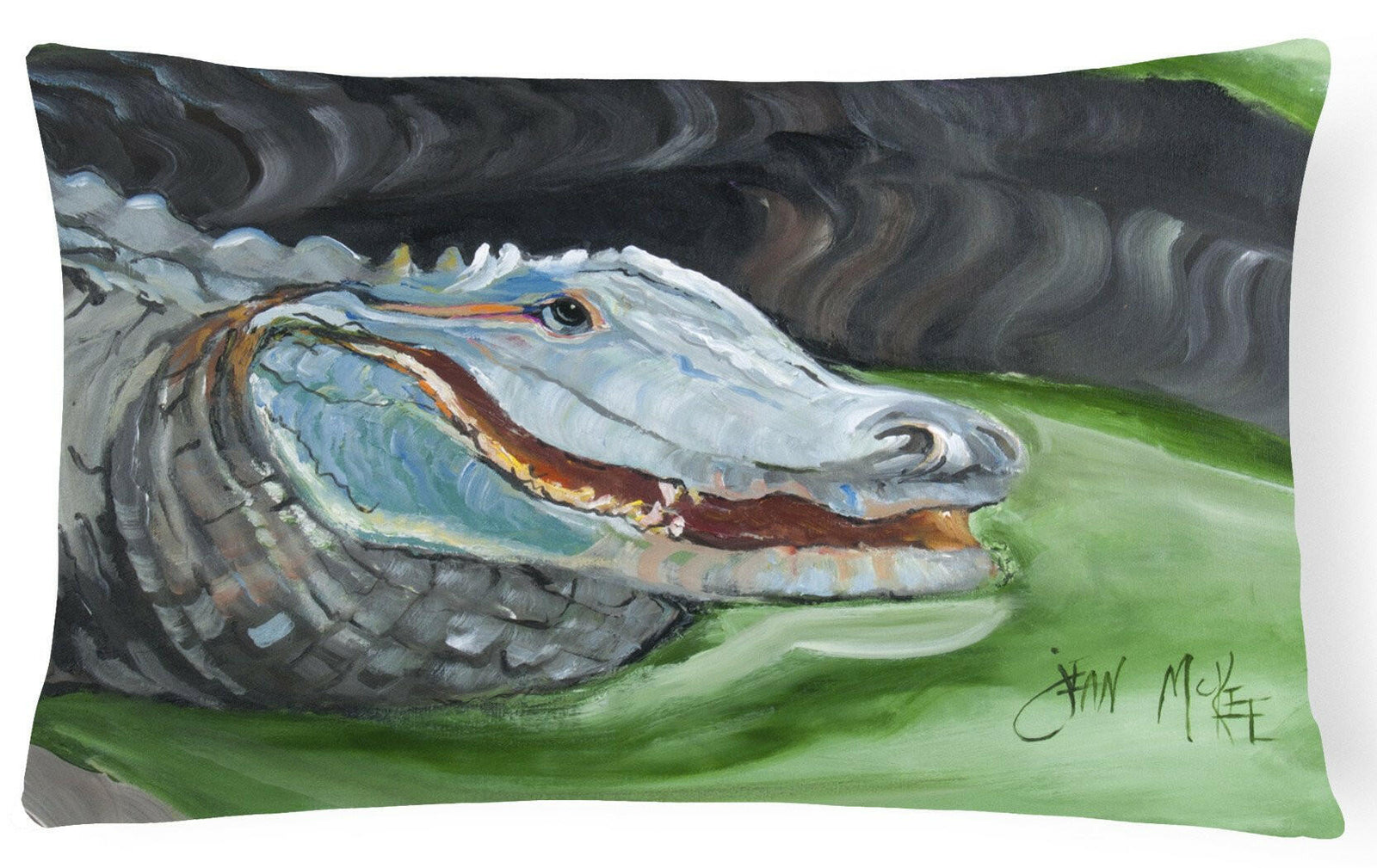Blue Alligator Canvas Fabric Decorative Pillow JMK1003PW1216 by Caroline's Treasures