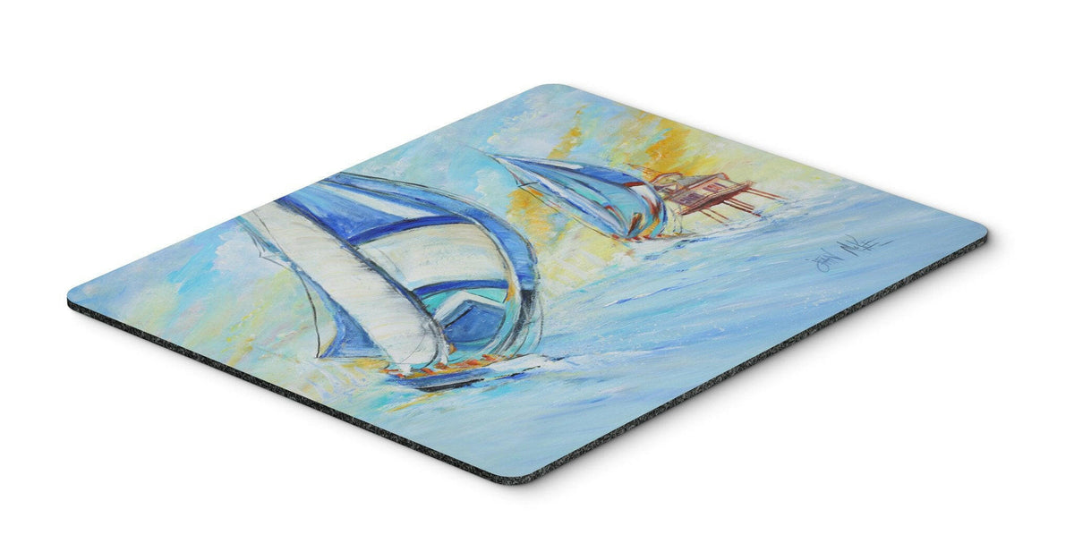 Sailboats and Middle Bay Lighthouse Mouse Pad, Hot Pad or Trivet JMK1005MP by Caroline&#39;s Treasures