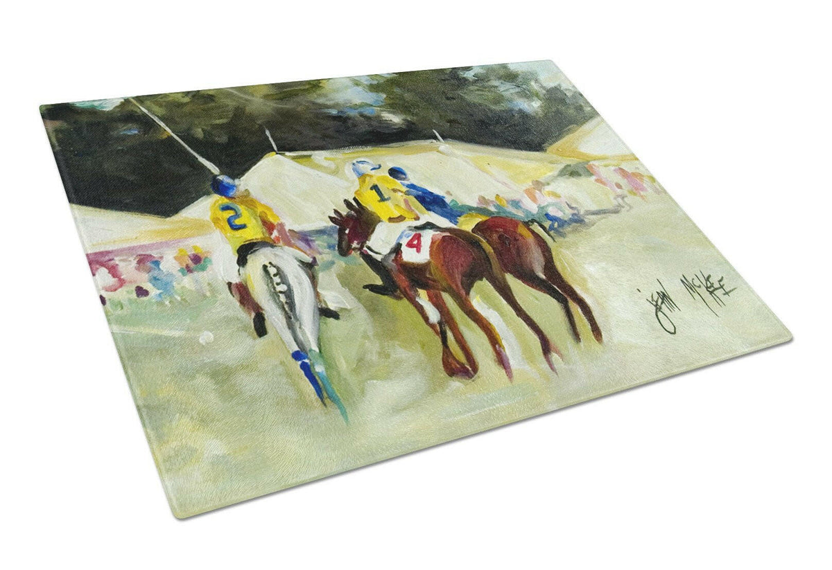 Polo at the Point Glass Cutting Board Large JMK1006LCB by Caroline&#39;s Treasures