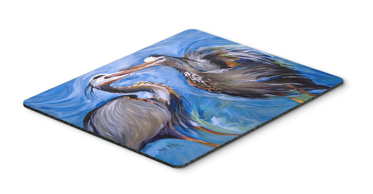 Blue Heron Love Mouse Pad, Hot Pad or Trivet JMK1011MP by Caroline&#39;s Treasures