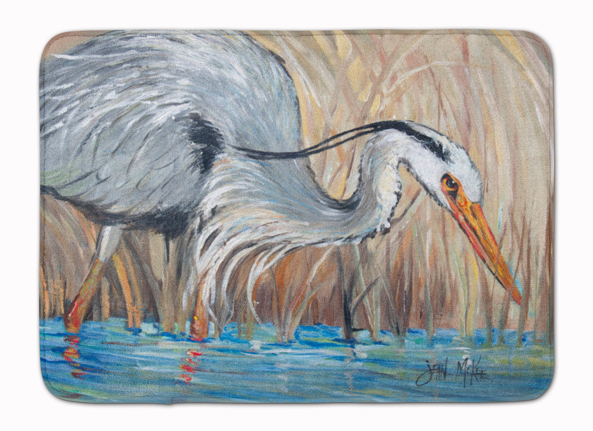 Blue Heron in the reeds Machine Washable Memory Foam Mat JMK1013RUG - the-store.com
