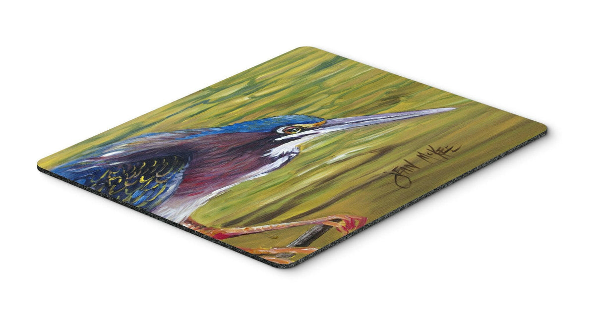 Green Heron Mouse Pad, Hot Pad or Trivet JMK1016MP by Caroline&#39;s Treasures