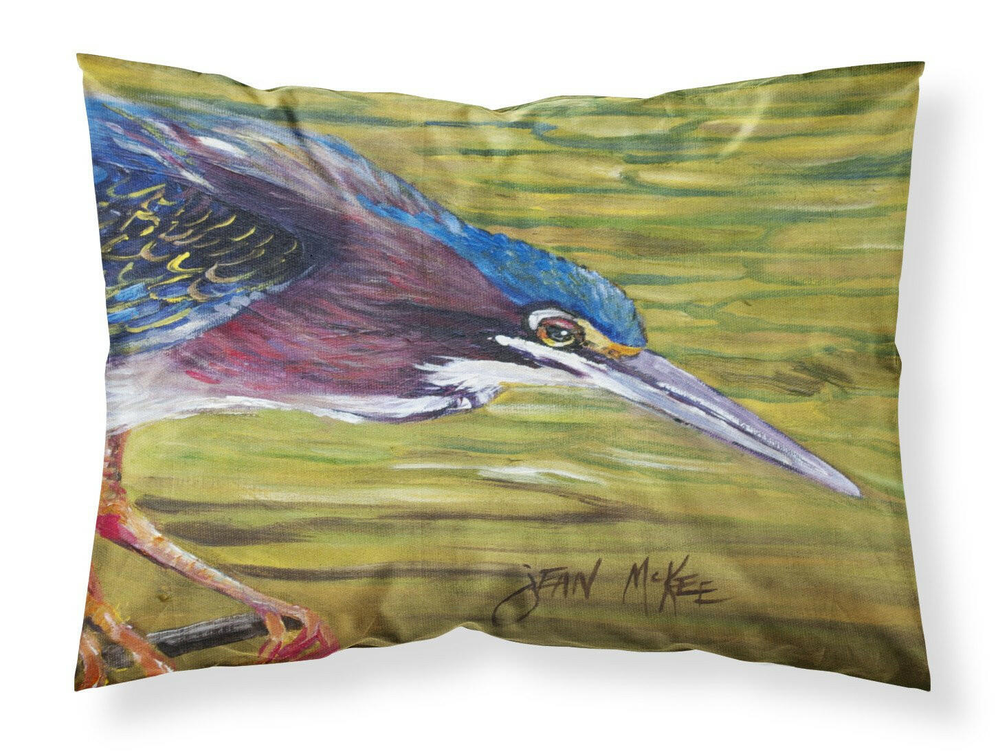 Green Heron Fabric Standard Pillowcase JMK1016PILLOWCASE by Caroline's Treasures