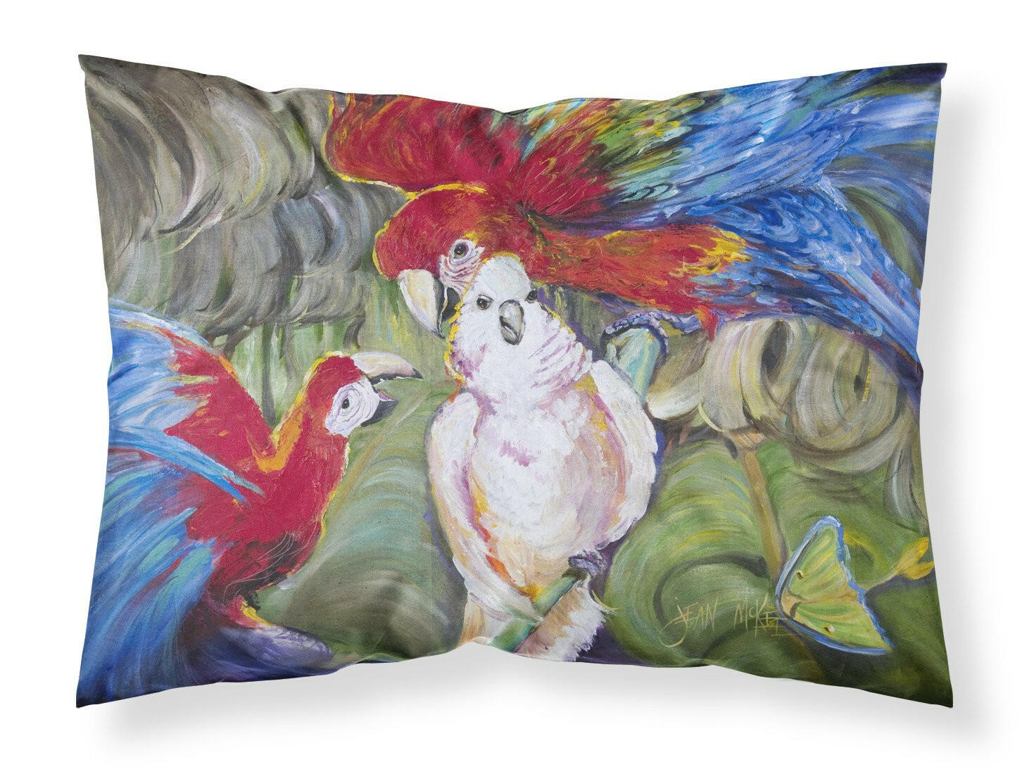 Menage-a-trois Parrots Fabric Standard Pillowcase JMK1018PILLOWCASE by Caroline's Treasures