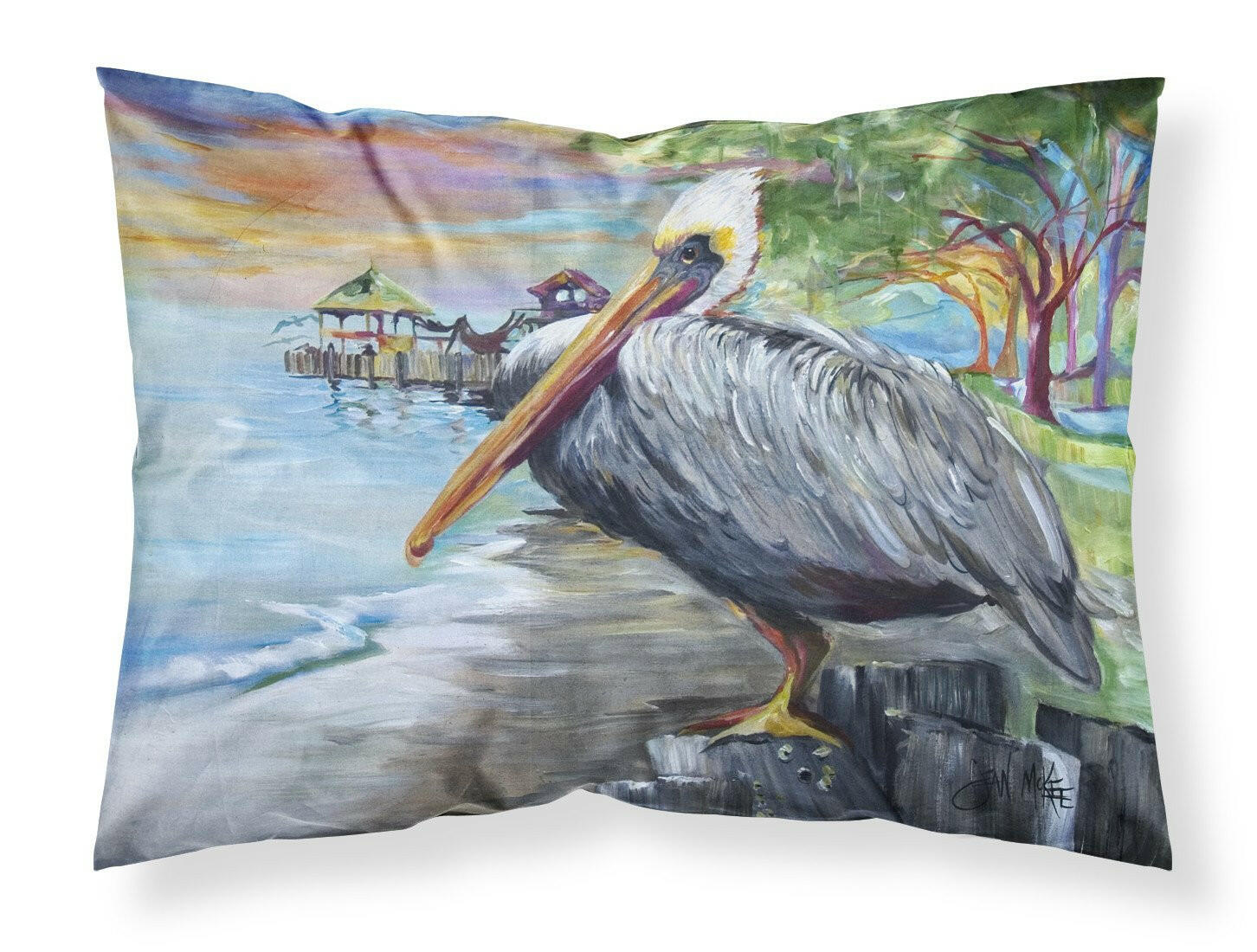 Pelican view Fabric Standard Pillowcase JMK1021PILLOWCASE by Caroline's Treasures