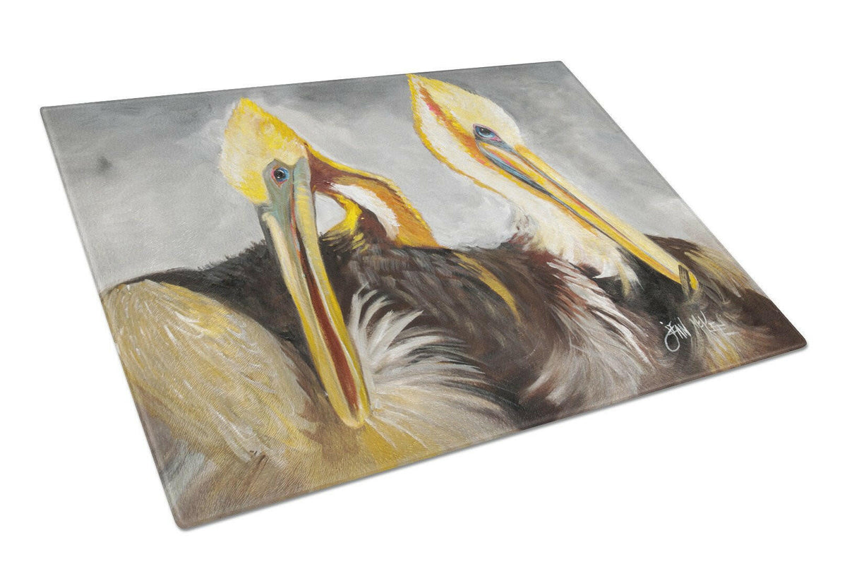 Pelicans Preening Glass Cutting Board Large JMK1025LCB by Caroline&#39;s Treasures