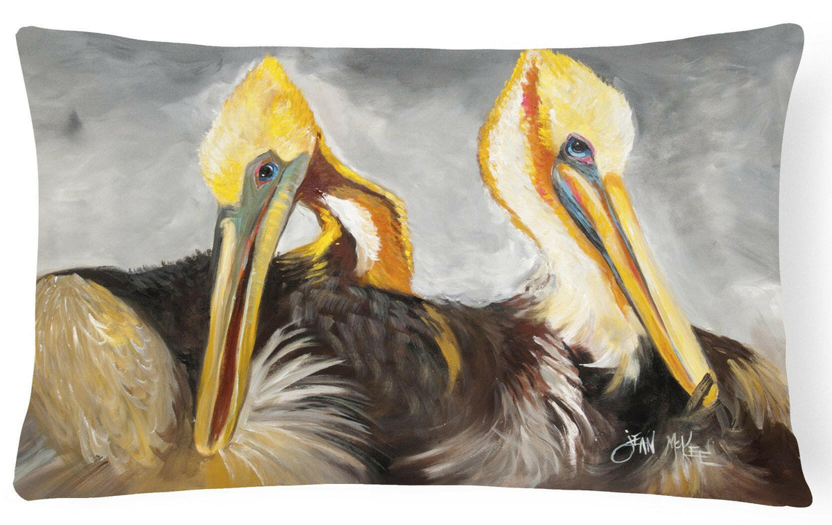 Pelicans Preening Canvas Fabric Decorative Pillow JMK1025PW1216 by Caroline&#39;s Treasures