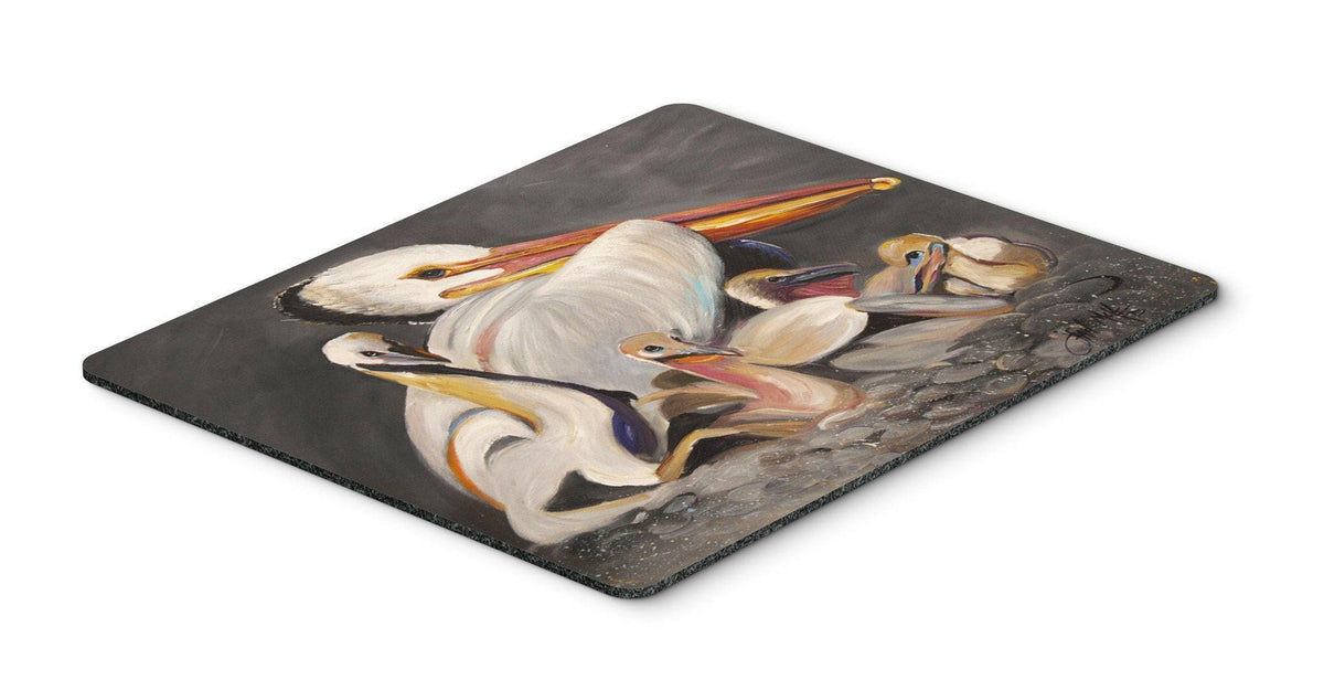 White Pelicans Mouse Pad, Hot Pad or Trivet JMK1026MP by Caroline&#39;s Treasures