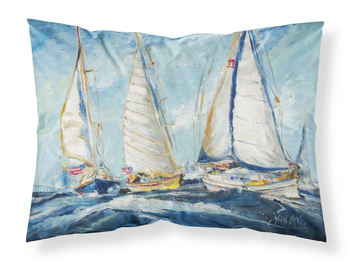 Roll me over Sailboats Fabric Standard Pillowcase JMK1027PILLOWCASE by Caroline&#39;s Treasures