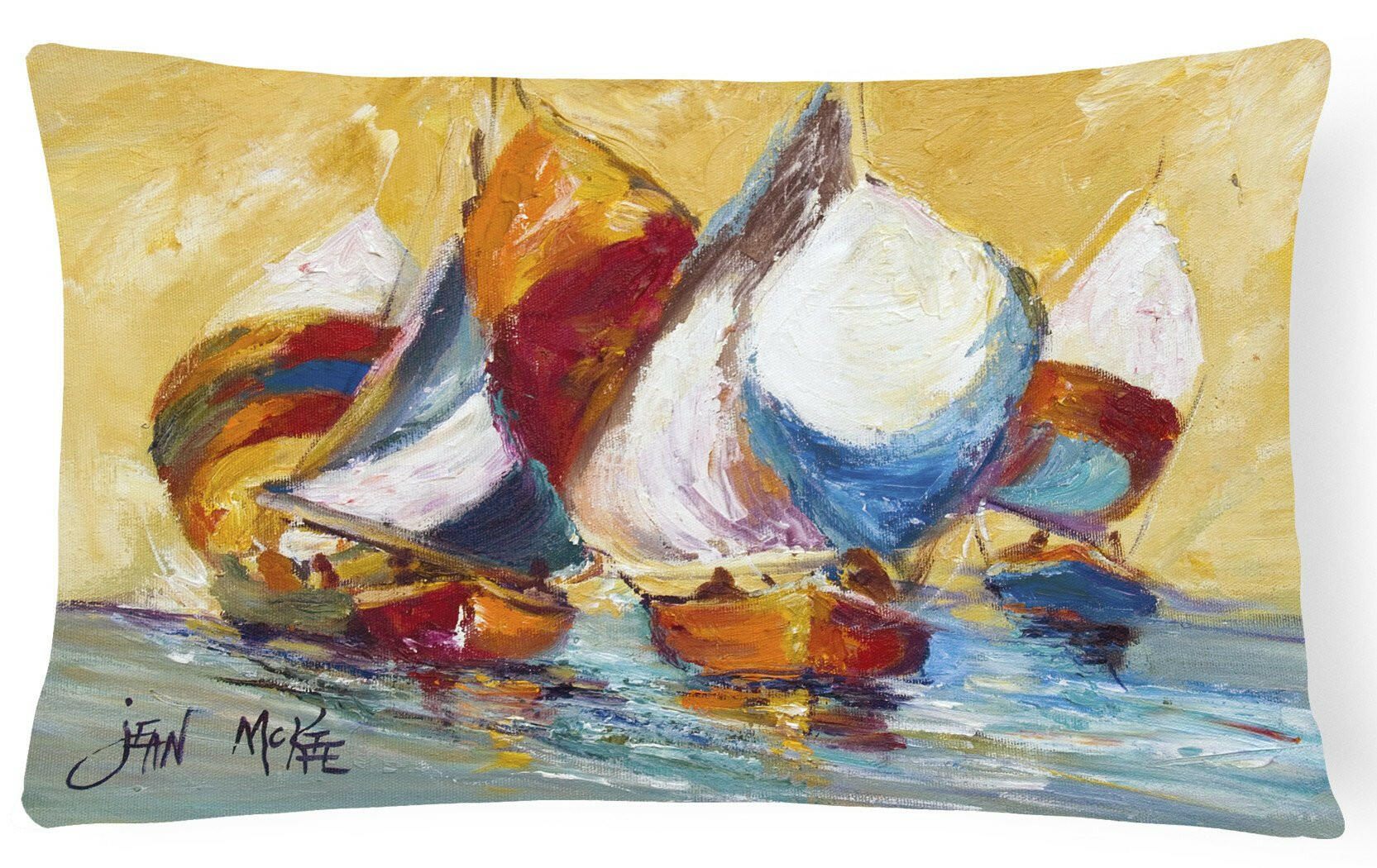 Boat Race Canvas Fabric Decorative Pillow JMK1029PW1216 by Caroline's Treasures
