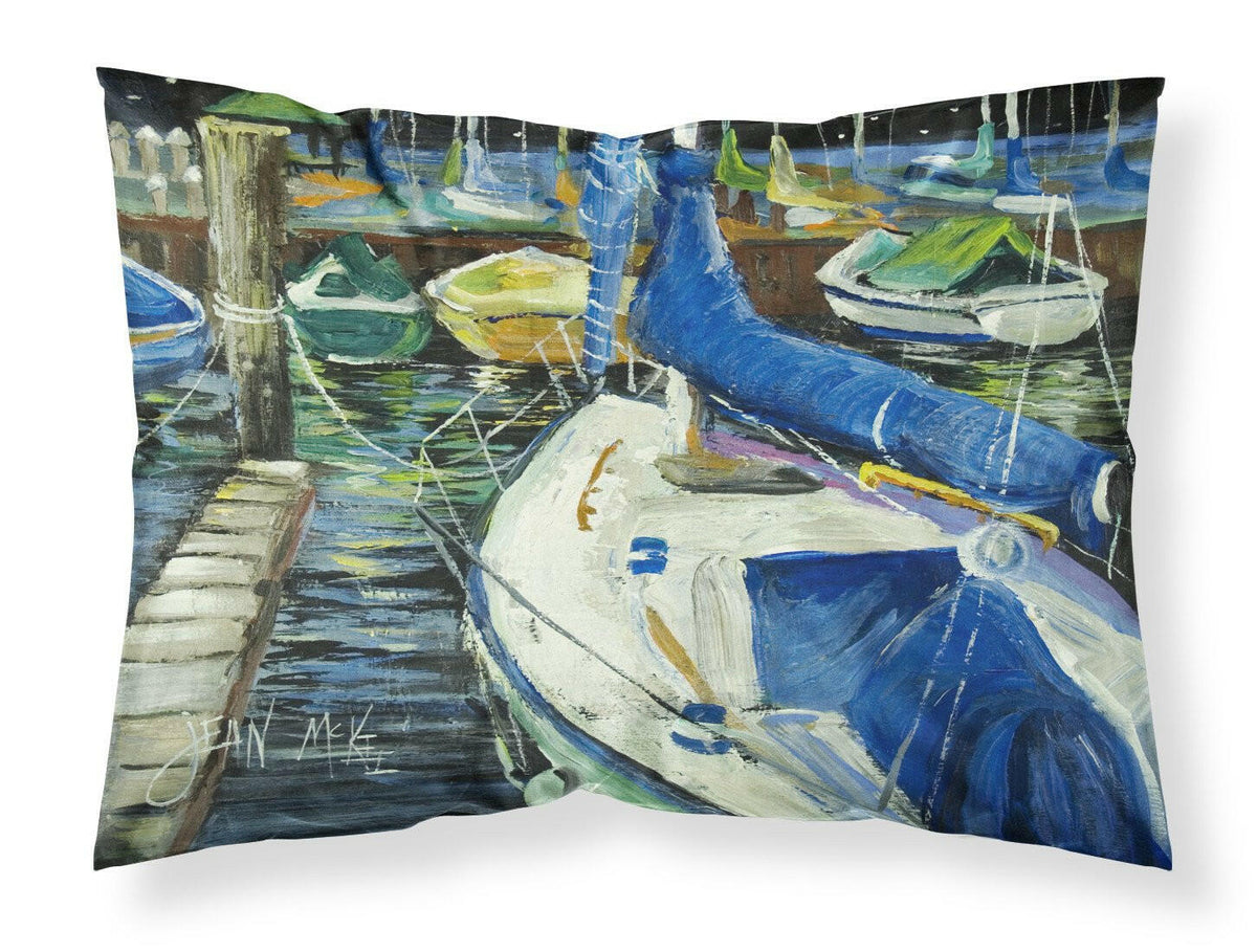 Night on the Docks Sailboat Fabric Standard Pillowcase JMK1031PILLOWCASE by Caroline&#39;s Treasures