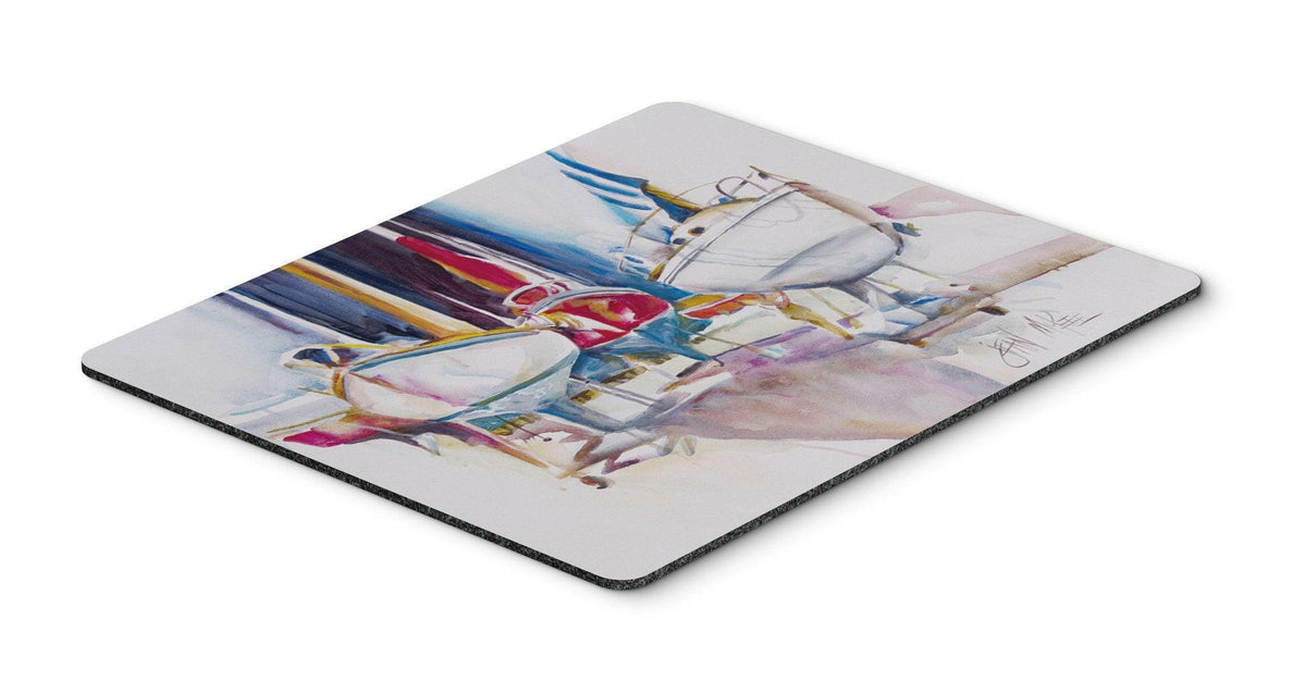 Sailboats in Dry Dock Mouse Pad, Hot Pad or Trivet JMK1039MP by Caroline&#39;s Treasures