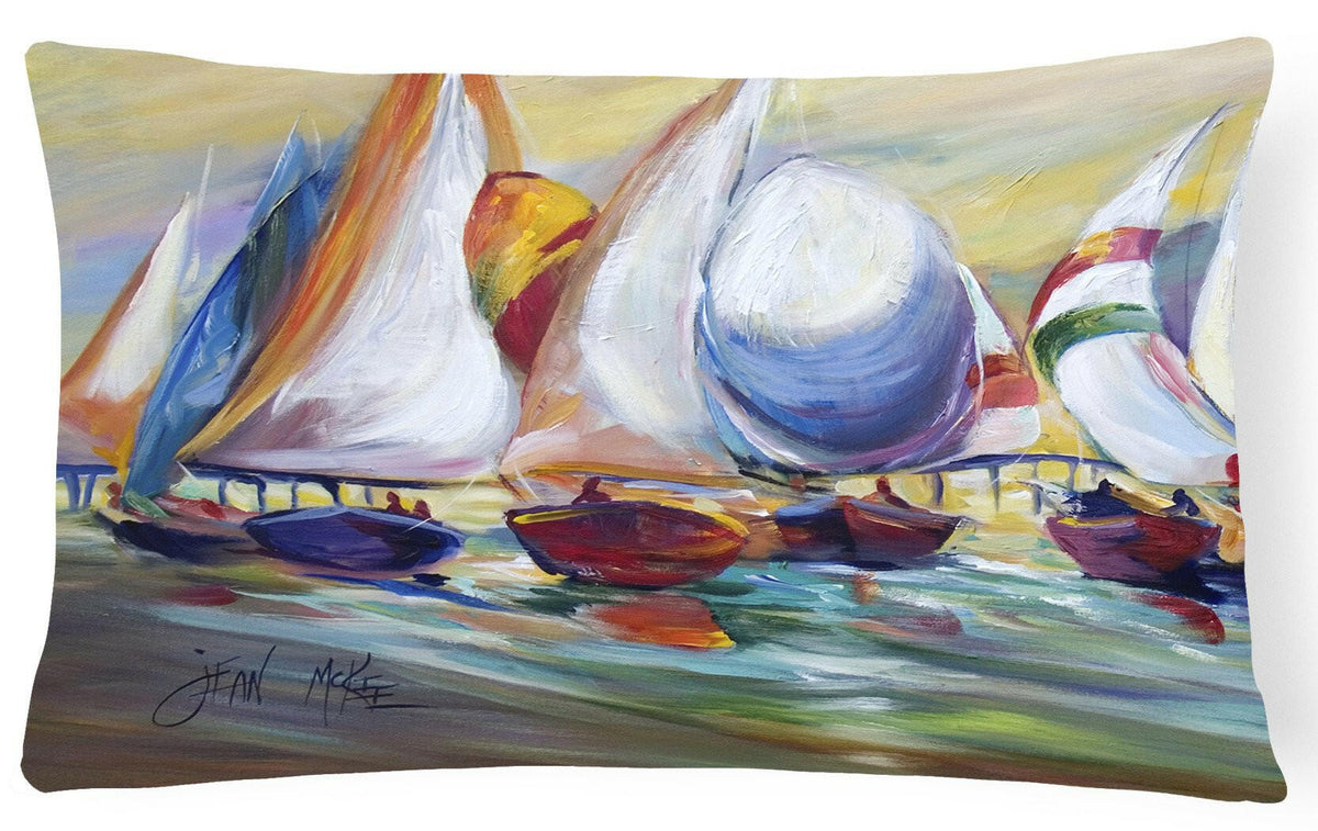 Sailboat Race in Dauphin Island Canvas Fabric Decorative Pillow JMK1040PW1216 by Caroline&#39;s Treasures