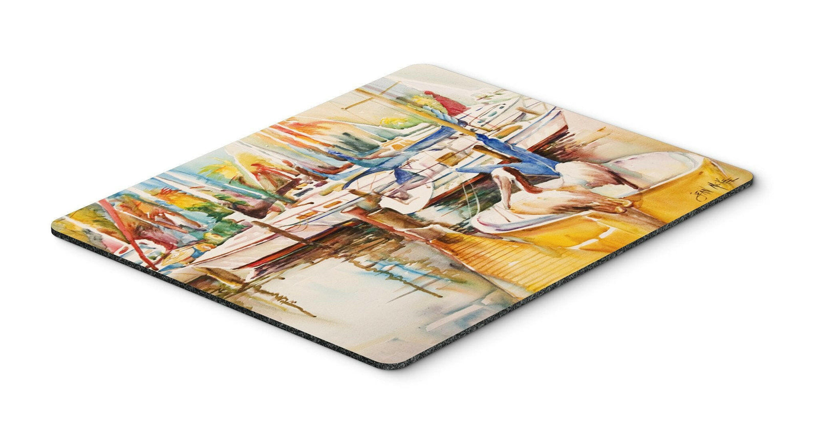 Sailboat  with Pelican Golden Days Mouse Pad, Hot Pad or Trivet JMK1042MP by Caroline's Treasures