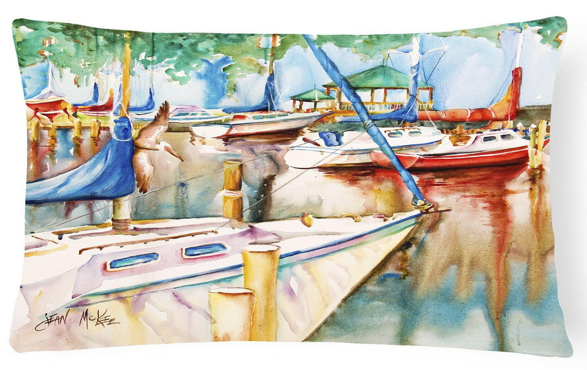 Sailboats at the Gazebo Canvas Fabric Decorative Pillow JMK1043PW1216 by Caroline&#39;s Treasures