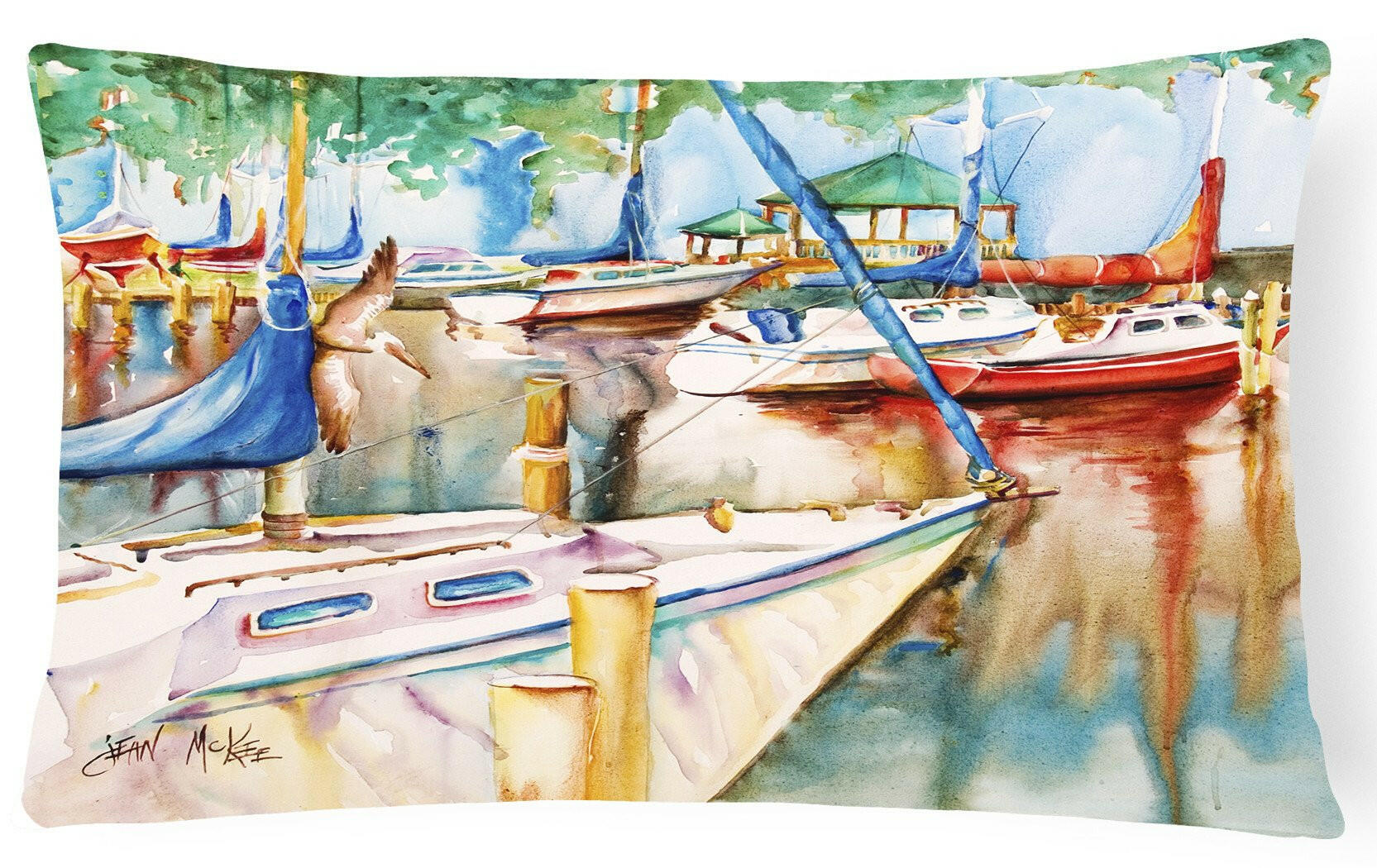 Sailboats at the Gazebo Canvas Fabric Decorative Pillow JMK1043PW1216 by Caroline's Treasures