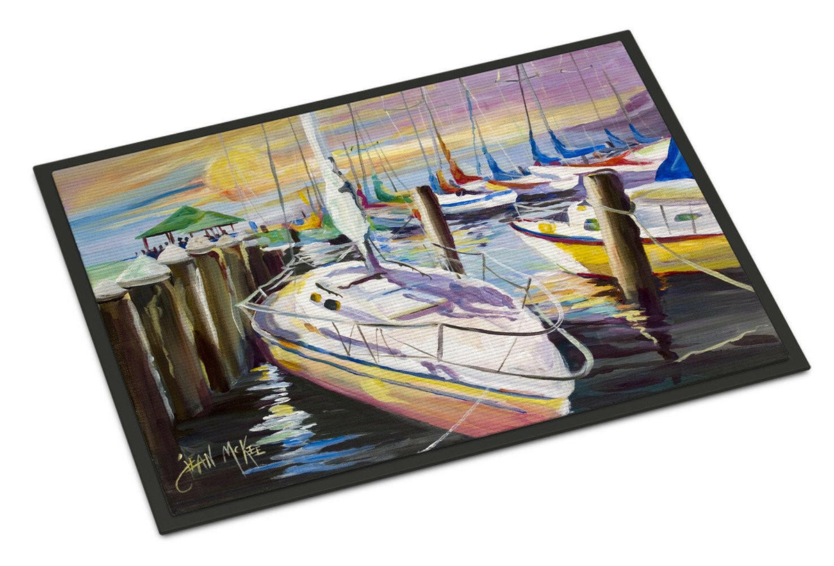 Sailboats at the Fairhope Yacht Club Docks Indoor or Outdoor Mat 24x36 - the-store.com