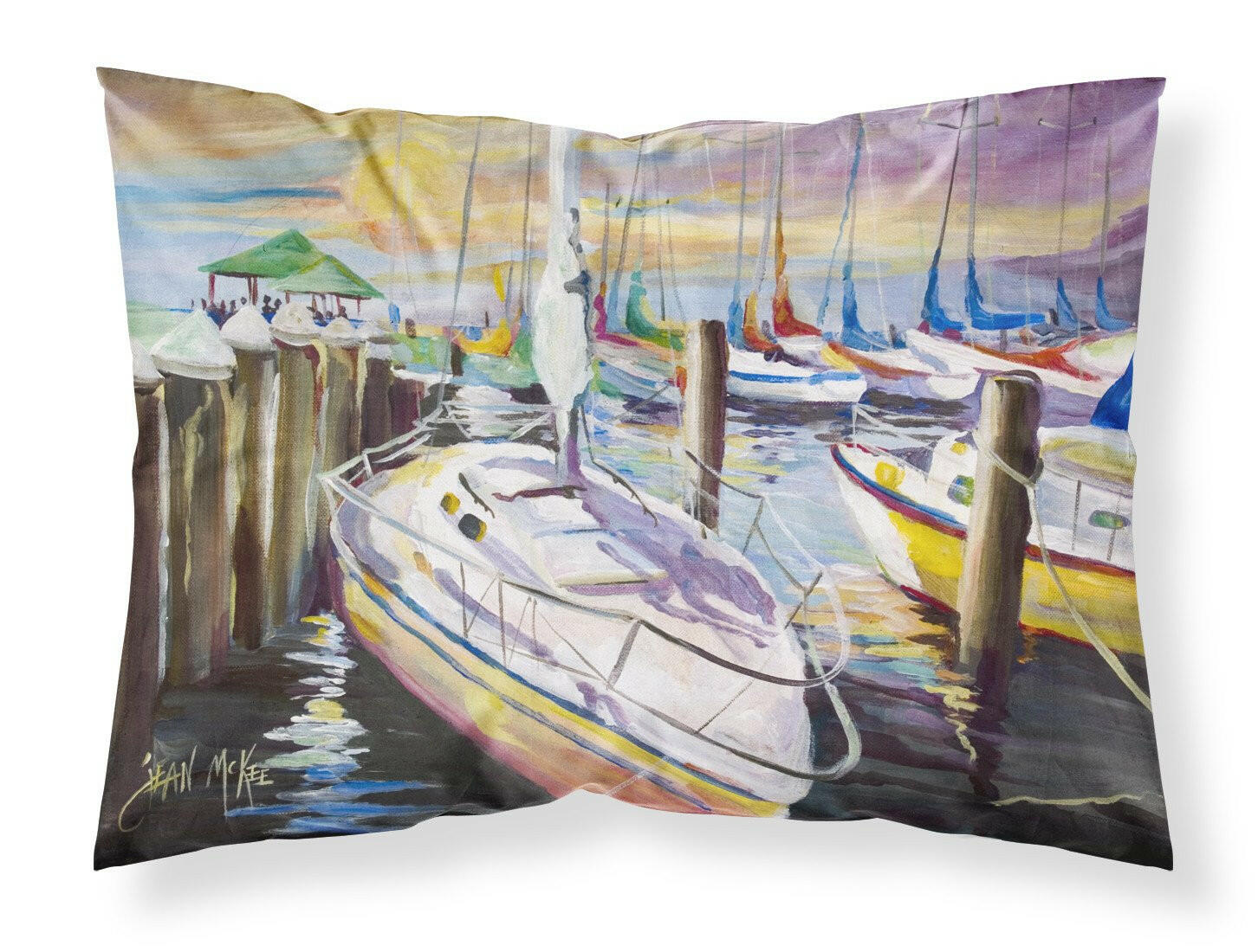 Sailboats at the Fairhope Yacht Club Docks Fabric Standard Pillowcase by Caroline's Treasures
