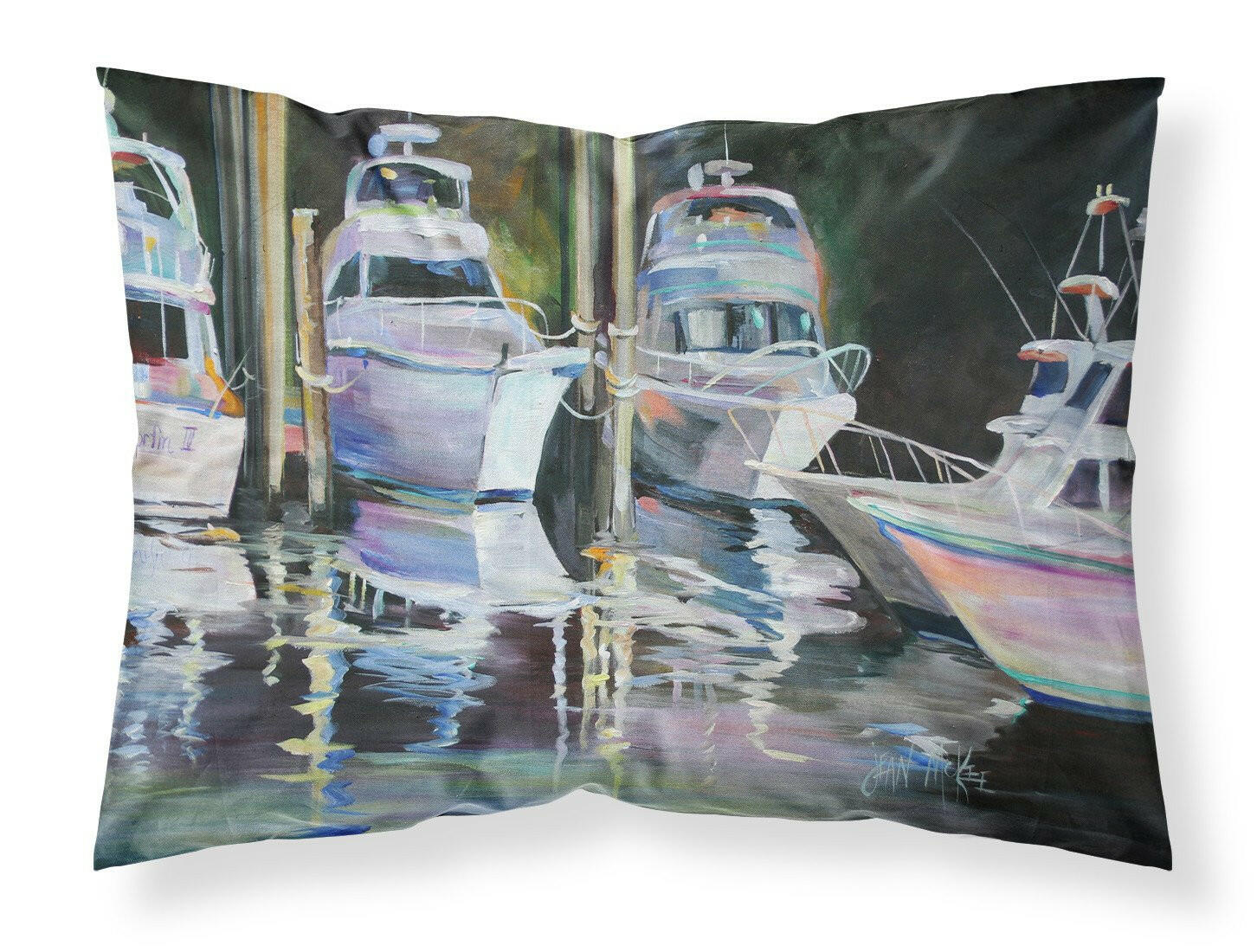Deep Sea Fishing Boats Fabric Standard Pillowcase JMK1048PILLOWCASE by Caroline's Treasures