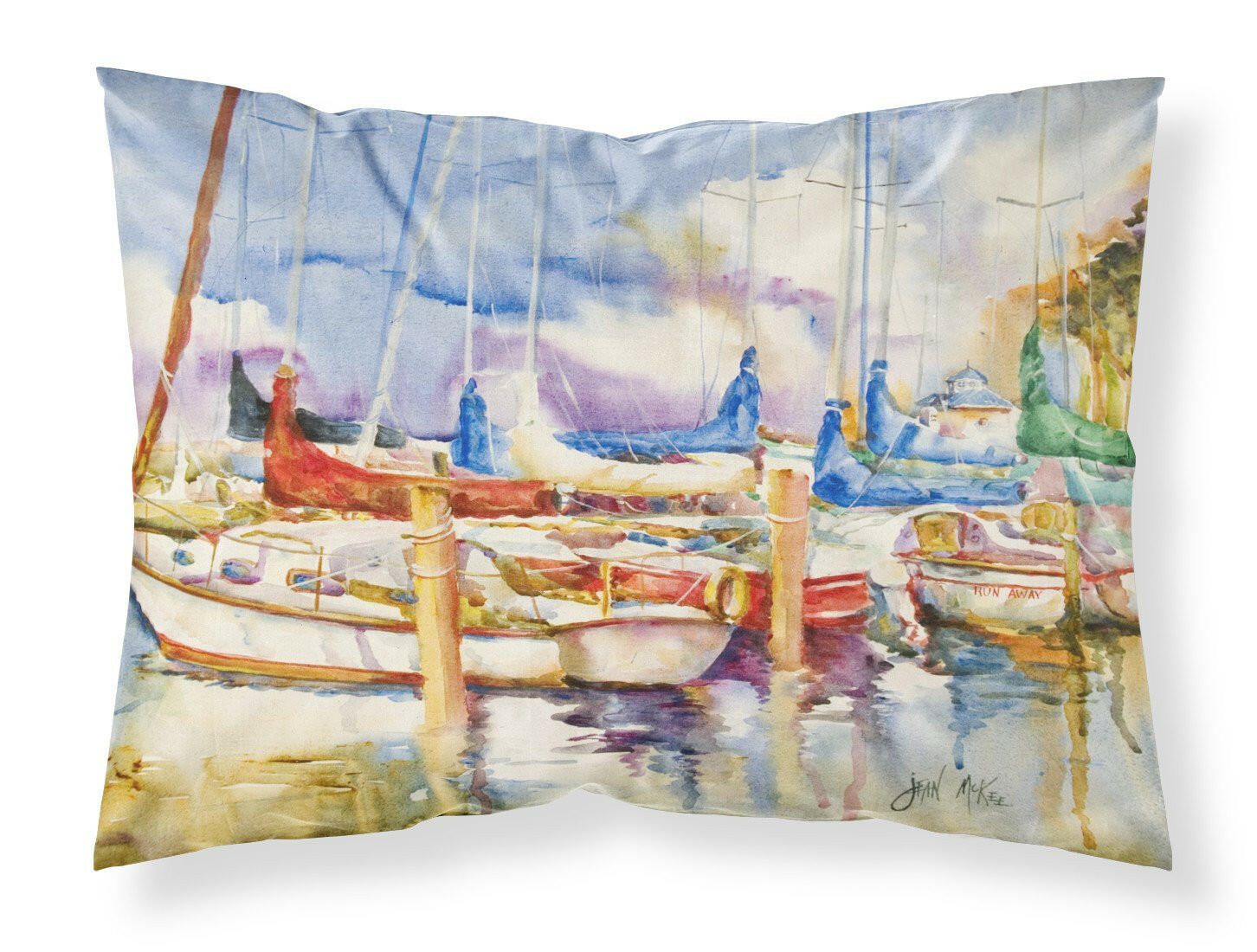 End Stall Sailboats Fabric Standard Pillowcase JMK1049PILLOWCASE by Caroline's Treasures