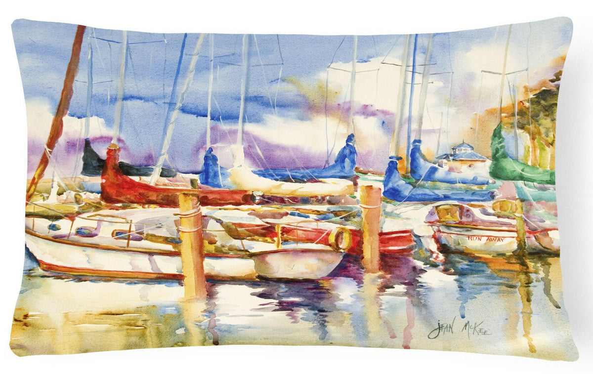 End Stall Sailboats Canvas Fabric Decorative Pillow JMK1049PW1216 by Caroline&#39;s Treasures