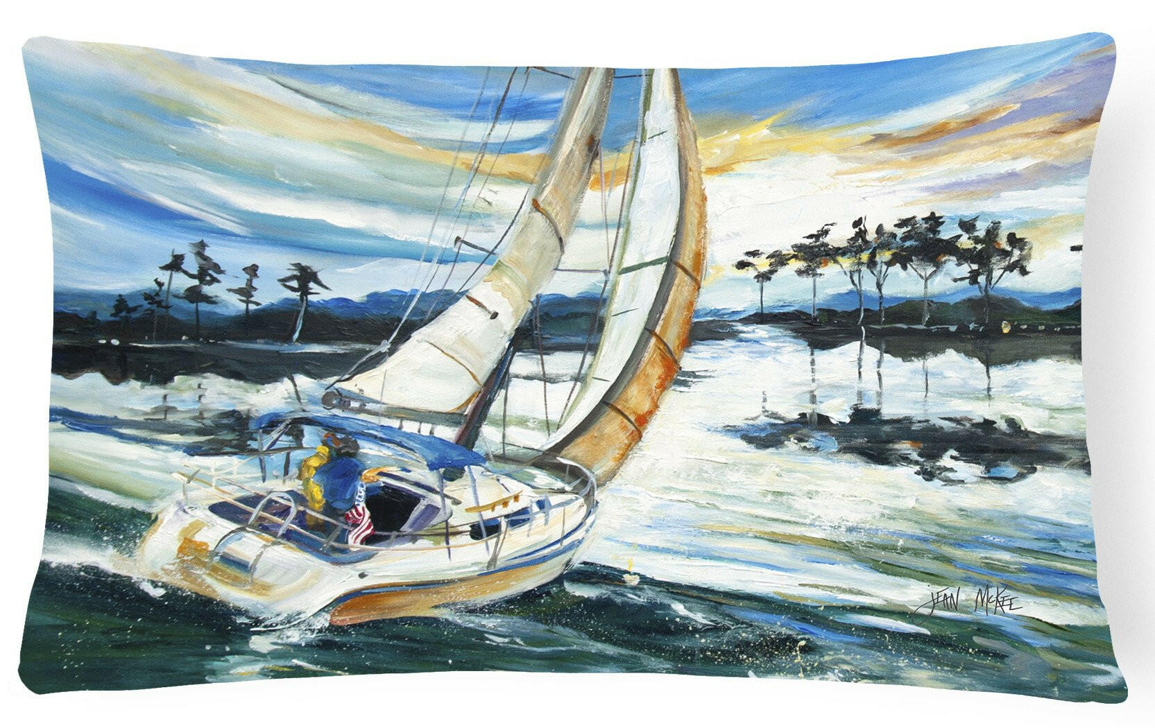 Sailboats on Lake Martin Canvas Fabric Decorative Pillow JMK1055PW1216 by Caroline's Treasures