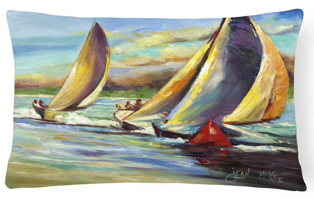 Knost Regatta Pass Christian Sailboats Canvas Fabric Decorative Pillow by Caroline&#39;s Treasures