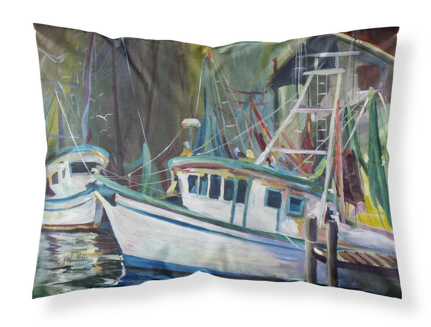 Joe Patti Shrimp Boat Fabric Standard Pillowcase JMK1058PILLOWCASE by Caroline's Treasures