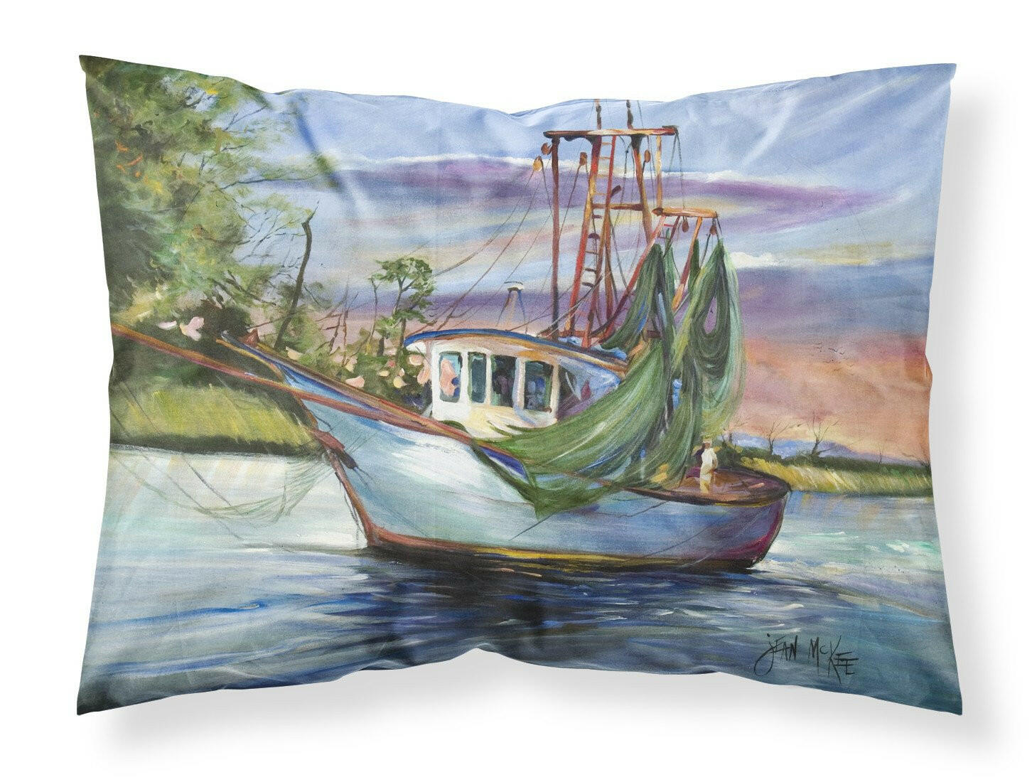 Jeannie Shrimp Boat Fabric Standard Pillowcase JMK1059PILLOWCASE by Caroline's Treasures
