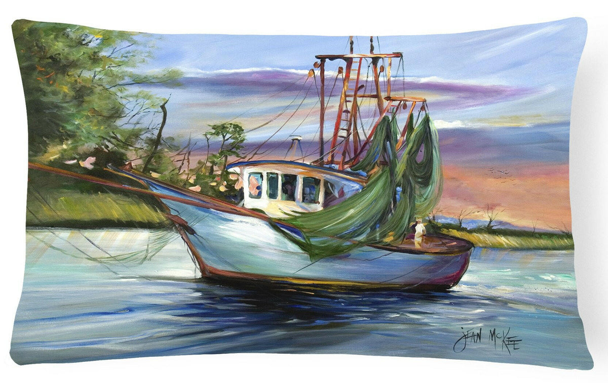 Jeannie Shrimp Boat Canvas Fabric Decorative Pillow JMK1059PW1216 by Caroline&#39;s Treasures