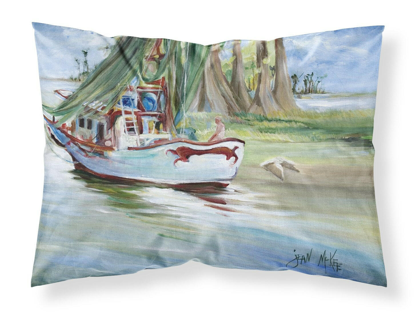 Jeannie Shrimp Boat Fabric Standard Pillowcase JMK1060PILLOWCASE by Caroline's Treasures