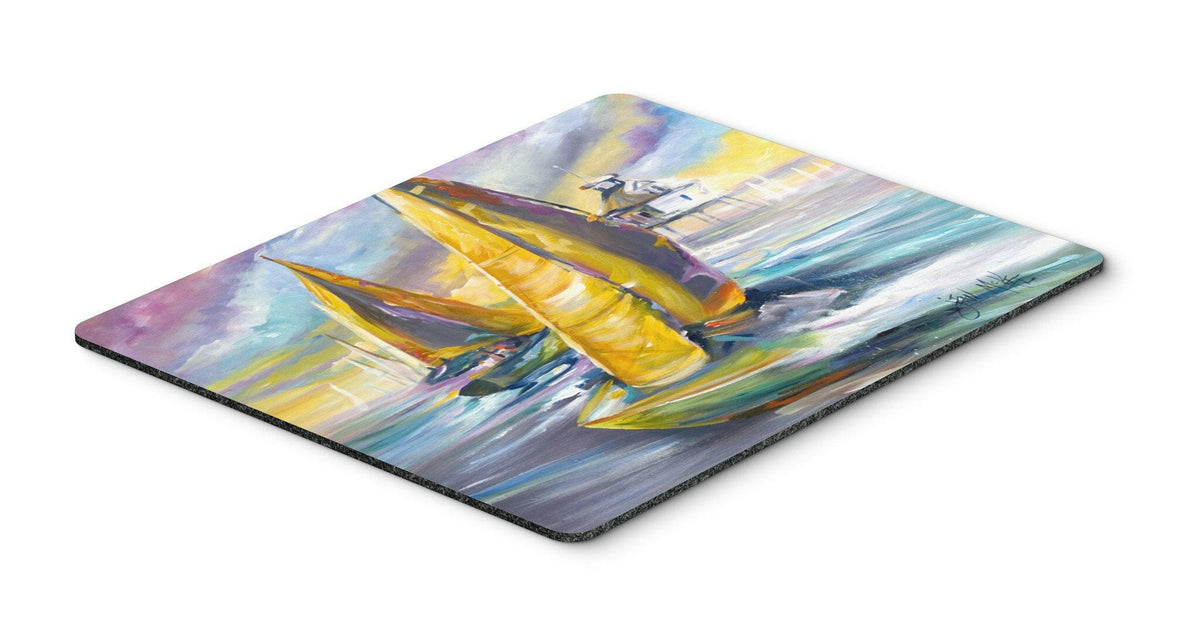 Sailboat with Middle Bay Lighthouse Mouse Pad, Hot Pad or Trivet JMK1061MP by Caroline&#39;s Treasures