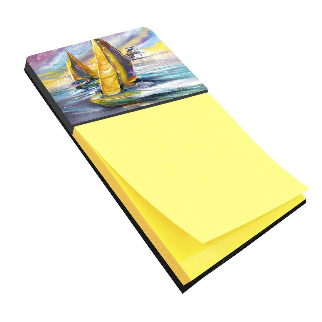 Sailboat with Middle Bay Lighthouse Sticky Note Holder JMK1061SN by Caroline&#39;s Treasures