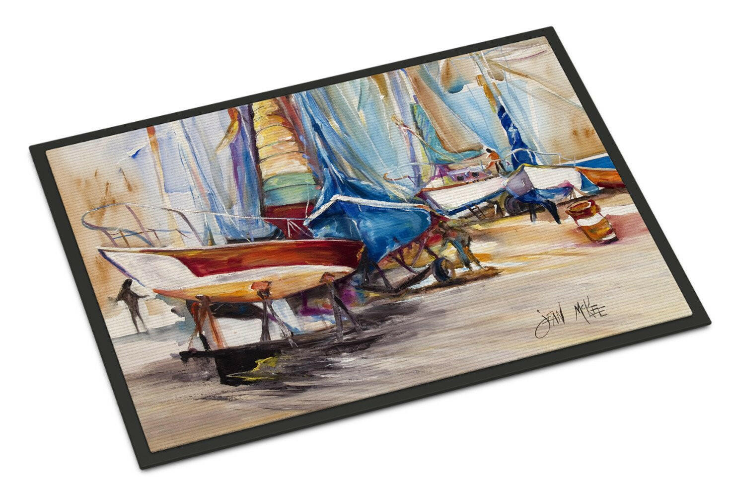 On the Hill Sailboats Indoor or Outdoor Mat 18x27 JMK1066MAT - the-store.com
