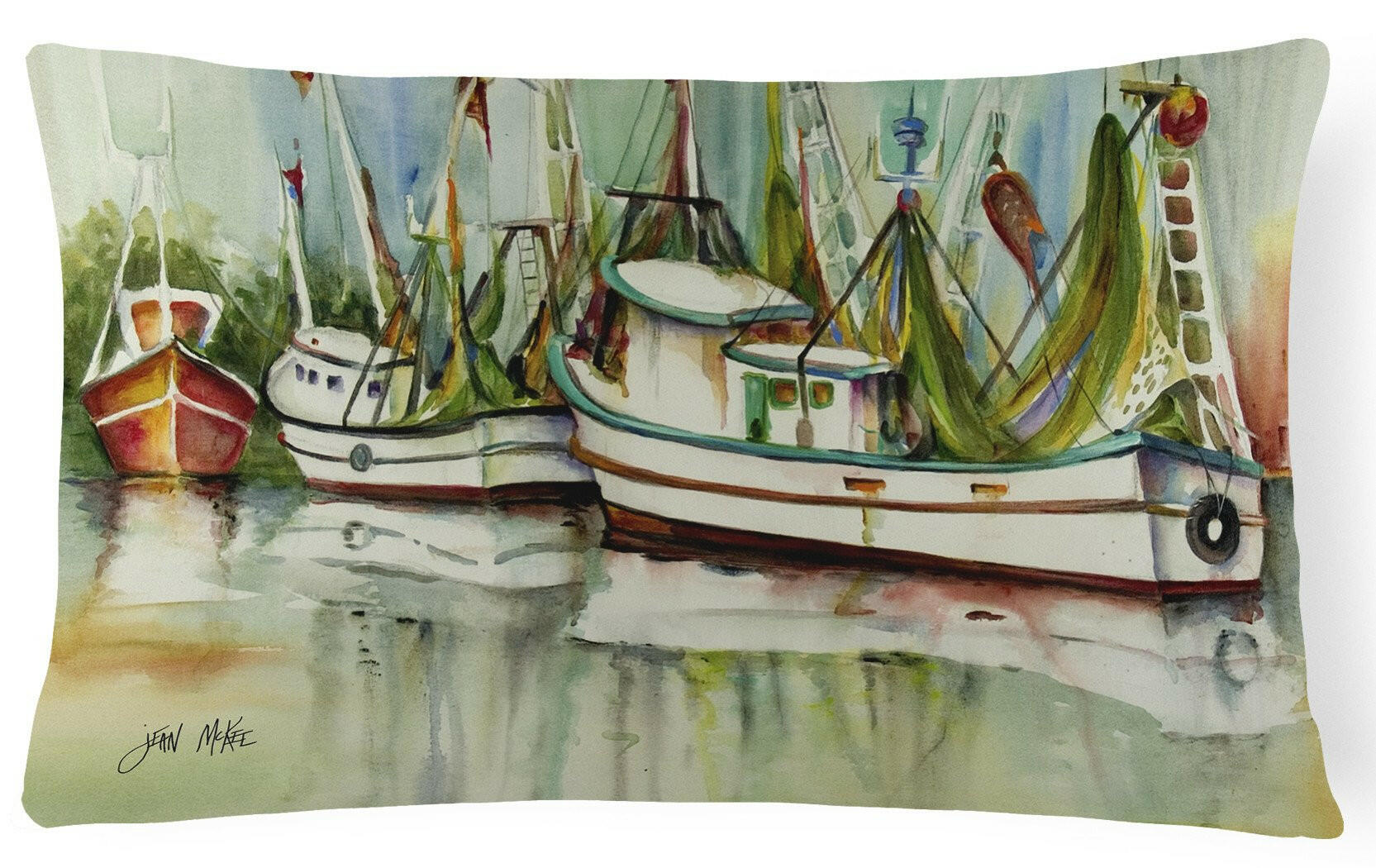 Ocean Springs Shrimper Canvas Fabric Decorative Pillow JMK1067PW1216 by Caroline's Treasures